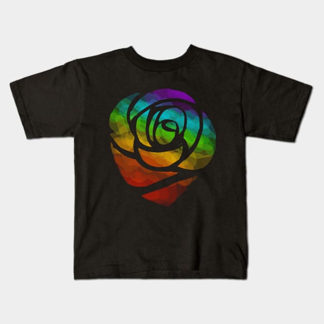 Rainbow rose Kids T-Shirt by Con98